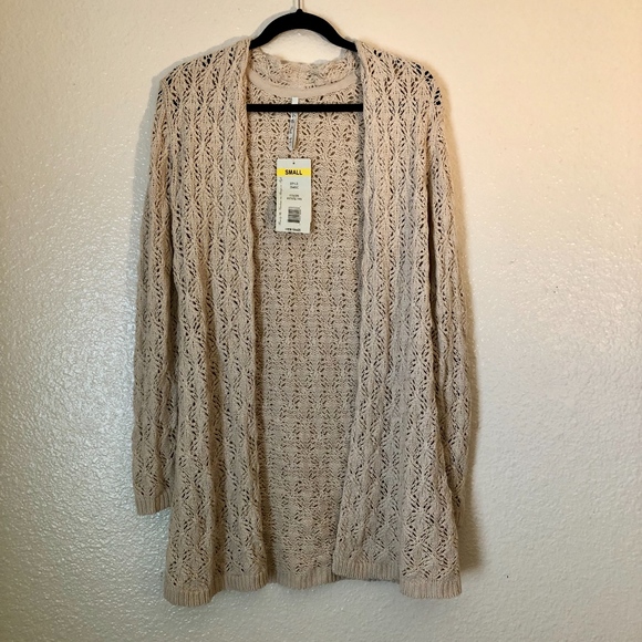 NEW Leo & Nicole Womens Tan Long Knitted Cardigan - Picture 5 of 7